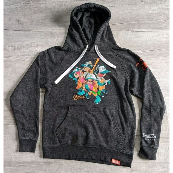 Splatoon Salmon Run Hoodie Nintendo Store New York Men's Sz Small Pullover